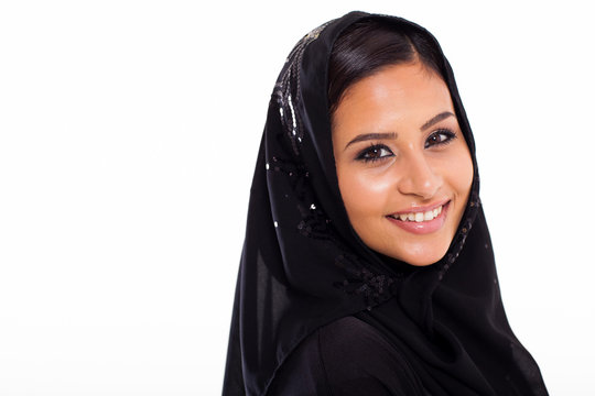 Pretty muslim woman head shot