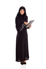 modern Arabic woman with tablet computer