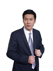 studio portrait of an asian businessman