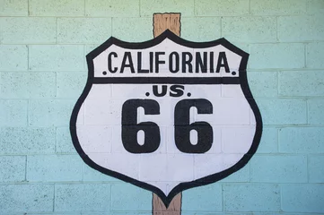 Cercles muraux Route 66 Panneau de la route 66 de la Californie