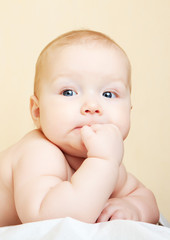 Cute baby thinking