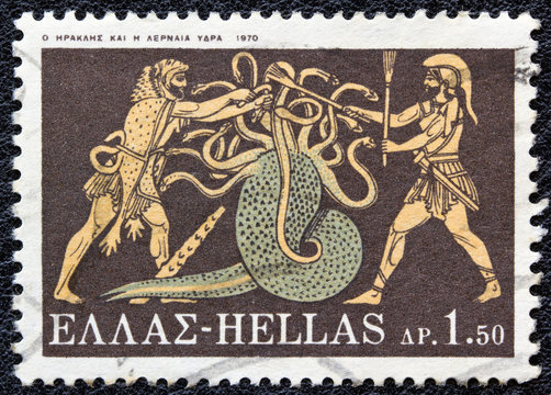 Hercules Killing Lernaean Hydra (Greece 1970)