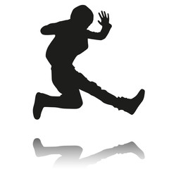 Silhouette of jumping boy