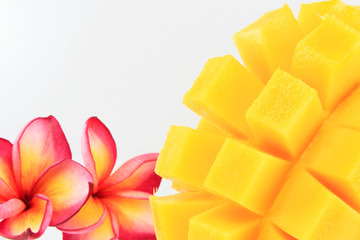 Yellow mango isolated on a white background