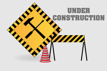 Under construction vector illustration background