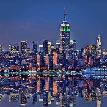Fototapeta New York, Empire State Building de nuit