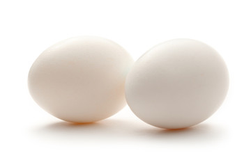 Eggs on the white background