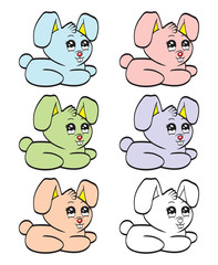 Cute cartoon baby rabbit