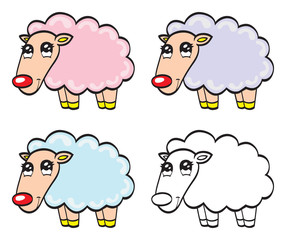 Cute cartoon baby sheep