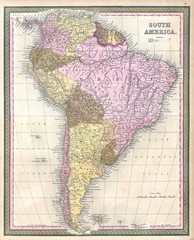 South America vintage map
