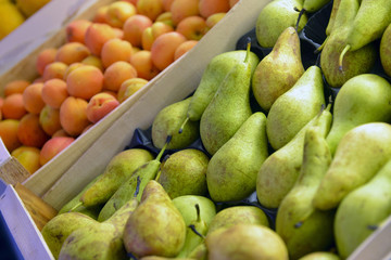 green pear and apricot fruits