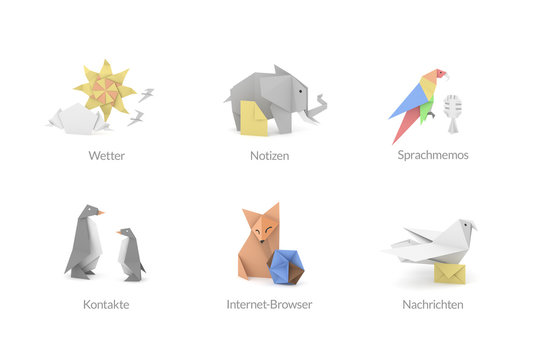 Origami Polygon Icons für Apps und Software