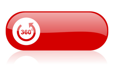 360 degrees panorama red web glossy icon