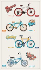 bicycle set, vector background