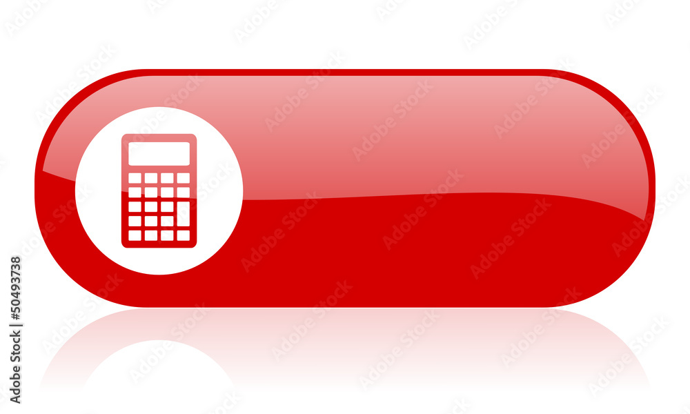 Poster calculator red web glossy icon