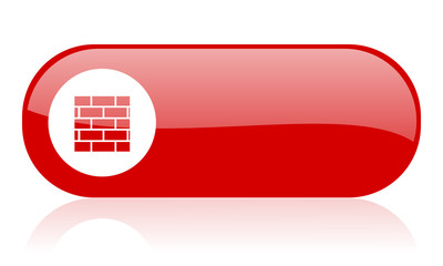 firewall red web glossy icon