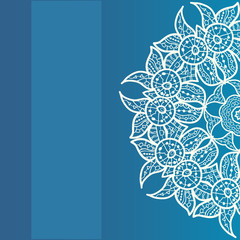 Vector ornate frame with sample text. Azure