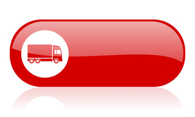 delivery red web glossy icon