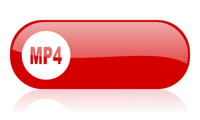 mp4 red web glossy icon