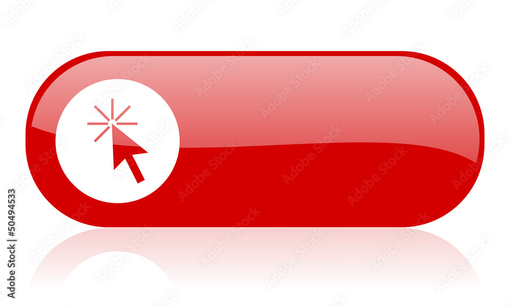 Poster click here red web glossy icon