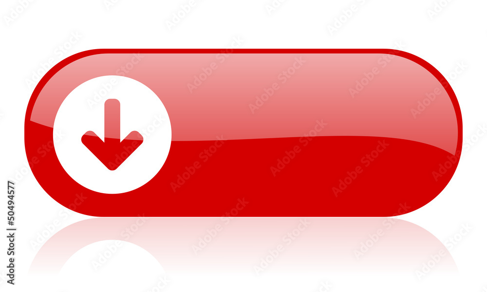 Poster arrow down red web glossy icon