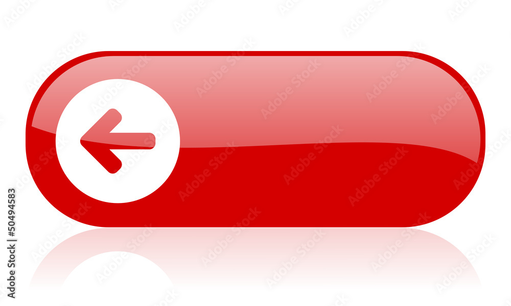 Poster arrow left red web glossy icon