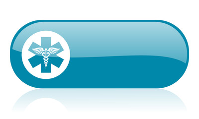 Fototapeta premium caduceus blue web glossy icon