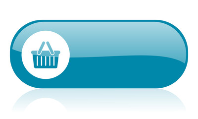 shopping cart blue web glossy icon