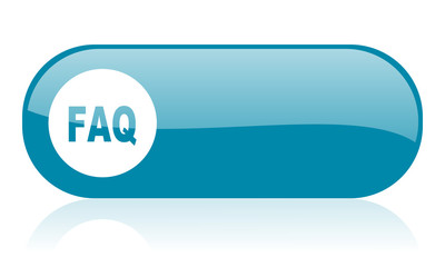 faq blue web glossy icon