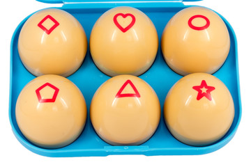 Eggs with geometric shapes