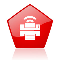 print red web glossy icon