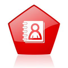 address book red web glossy icon