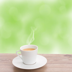 cup of coffee in garden