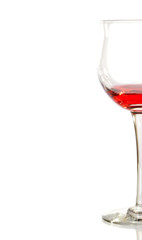 Glass of red wine isolated on white background
