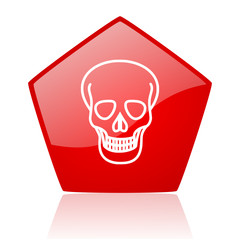 skull red web glossy icon