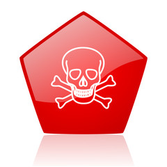 skull red web glossy icon