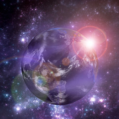 Earth in the space. Elements of this image furnished by NASA
