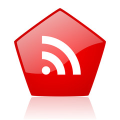 rss red web glossy icon