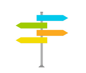 Señal para indicar las direcciones en varios colores