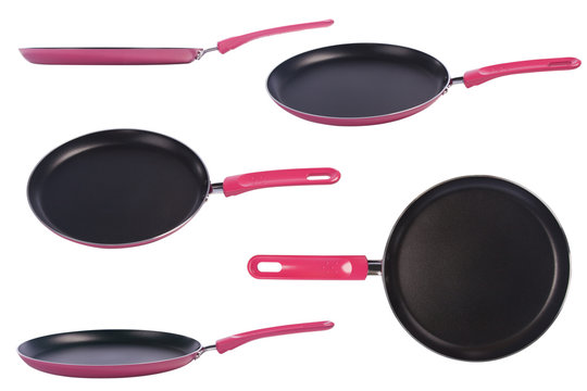 Pink frying pan with a nonstick coating