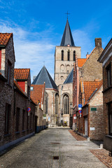Fototapeta na wymiar Ulica w Brugia (Brugge), Belgia, Europa