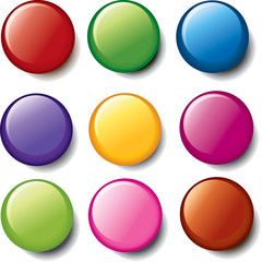 Set of round 3D multicolor pointers