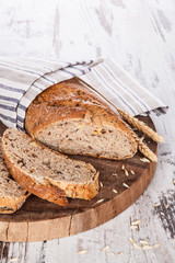 Delicious bread background.
