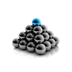 Hierarchie - Pyramide aus Kugel: 3D Grafik / 3D Illustration