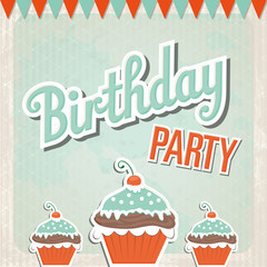 Birthday Party Card – Grunge Look