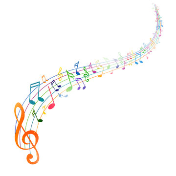 Vector Illustration of Colorful Music notes