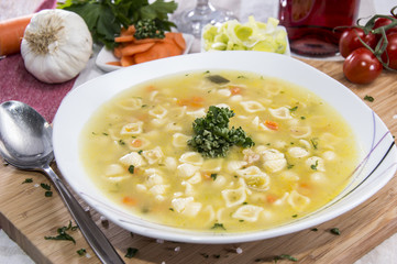 Portion of fresh made Soup