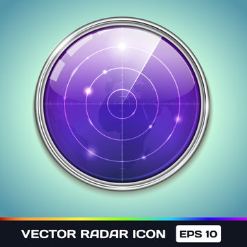 Radar Icon. Vector Illustration of radar Screen
