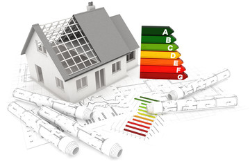 Rohbau Einfamilienhaus und Pläne, Energieeffizienz