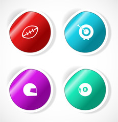 Set of stickers with icons